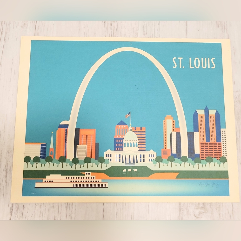 St Louis Skyline 8x10 Art Print Wall Decor - Gateway Arch, Buildings, Missouri